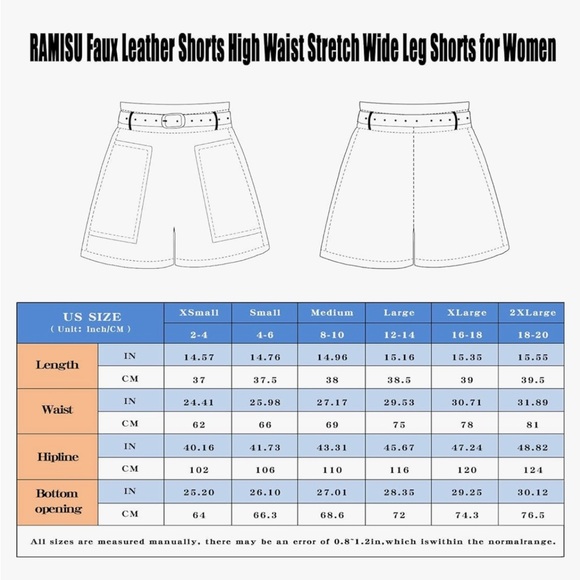 Amazon RAMISU High Waisted Faux Leather Shorts - Picture 4 of 7